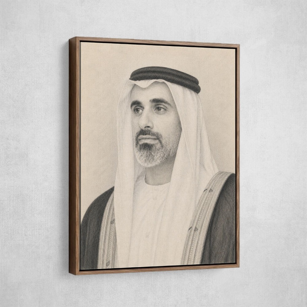 Sheikh Khaled bin Mohamed bin Zayed Al Nahyan 1 Pencil Sketch Style Portrait