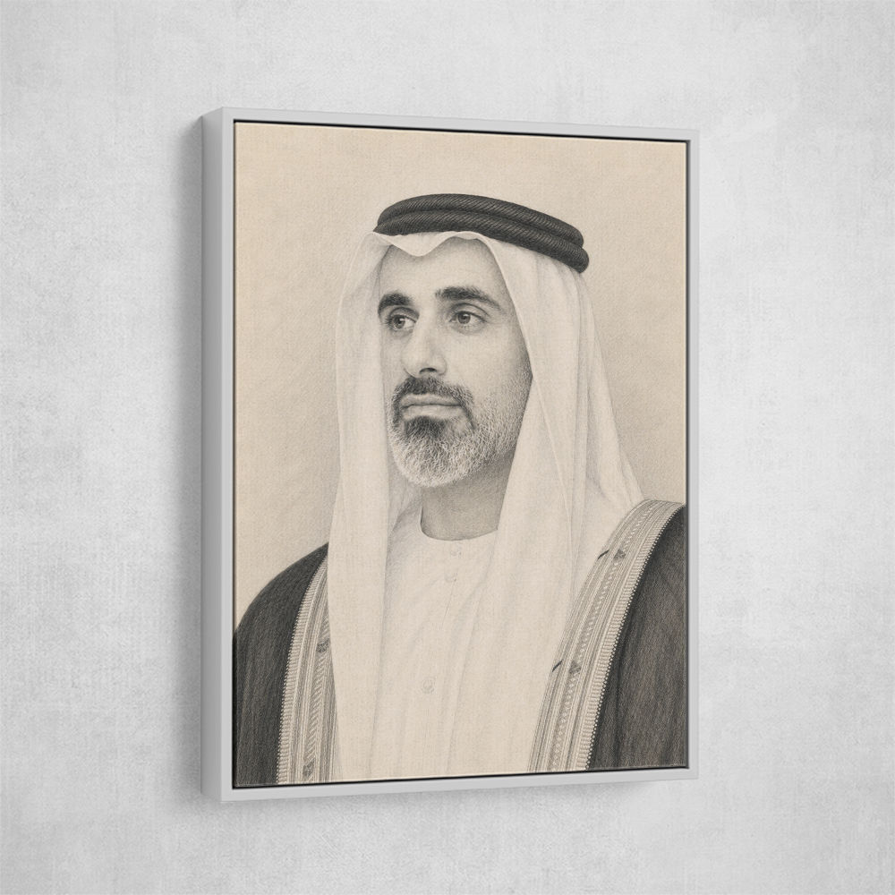 Sheikh Khaled bin Mohamed bin Zayed Al Nahyan 1 Pencil Sketch Style Portrait