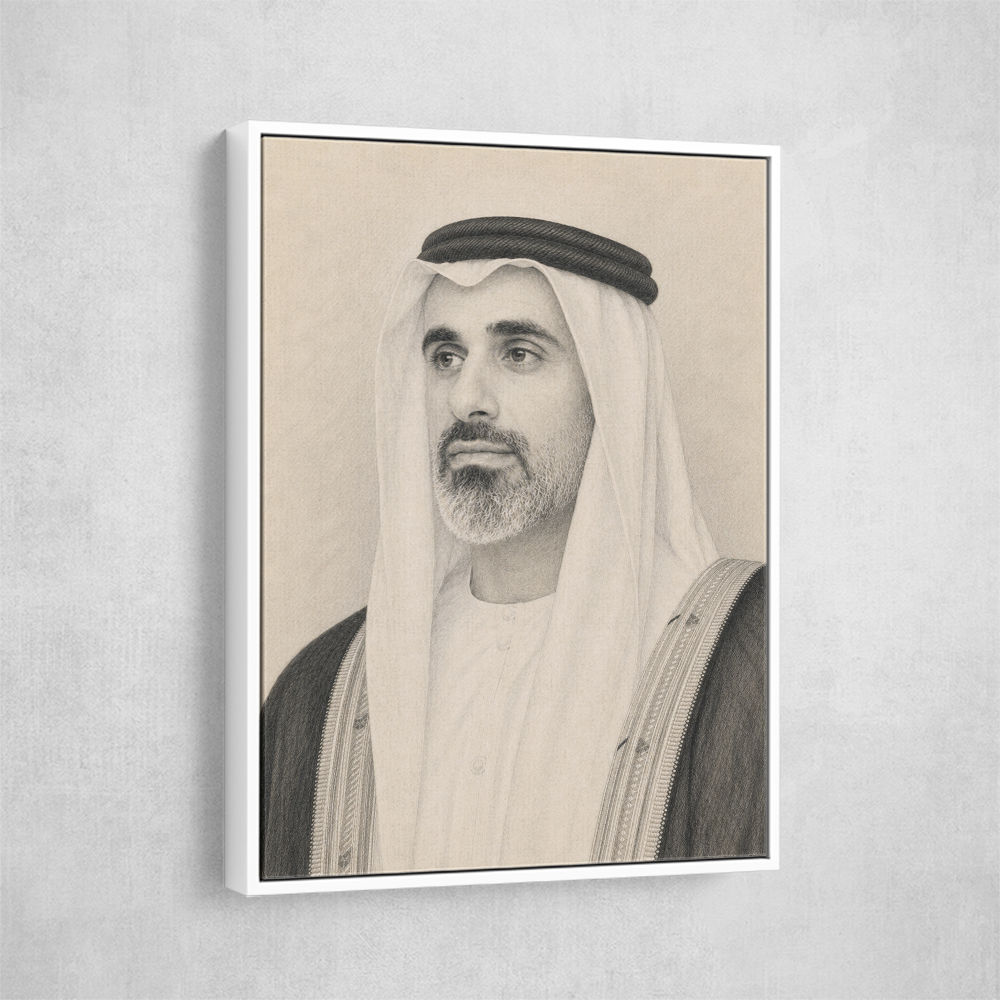 Sheikh Khaled bin Mohamed bin Zayed Al Nahyan 1 Pencil Sketch Style Portrait
