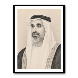 Sheikh Khaled bin Mohamed bin Zayed Al Nahyan 1 Pencil Sketch Style Portrait