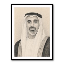 Sheikh Khaled bin Mohamed bin Zayed Al Nahyan Pencil Sketch Style Portrait