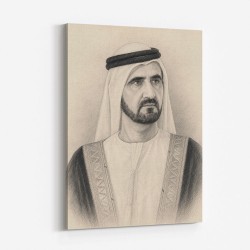 Sheikh Mohammed bin Rashid Al Maktoum 1 Pencil Sketch Style Portrait