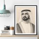 Sheikh Mohammed bin Rashid Al Maktoum Pencil Sketch Style Portrait