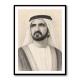 Sheikh Mohammed bin Rashid Al Maktoum Pencil Sketch Style Portrait