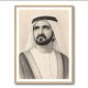 Sheikh Mohammed bin Rashid Al Maktoum Pencil Sketch Style Portrait
