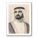 Sheikh Mohammed bin Rashid Al Maktoum Pencil Sketch Style Portrait