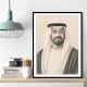 Sheikh Mohammed Bin Zayed Al Nahyan Pencil Sketch Style Portrait