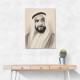 Sheikh Zayed Bin Sultan Al Nahyan Pencil Sketch Style Portrait