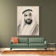 Sheikh Zayed Bin Sultan Al Nahyan Pencil Sketch Style Portrait