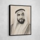 Sheikh Zayed Bin Sultan Al Nahyan Pencil Sketch Style Portrait