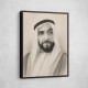 Sheikh Zayed Bin Sultan Al Nahyan Pencil Sketch Style Portrait