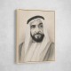 Sheikh Zayed Bin Sultan Al Nahyan Pencil Sketch Style Portrait