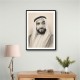 Sheikh Zayed Bin Sultan Al Nahyan Pencil Sketch Style Portrait