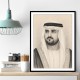 Sheikh Maktoum Bin Mohammed Bin Rashid Al Maktoum Pencil Sketch Style Portait