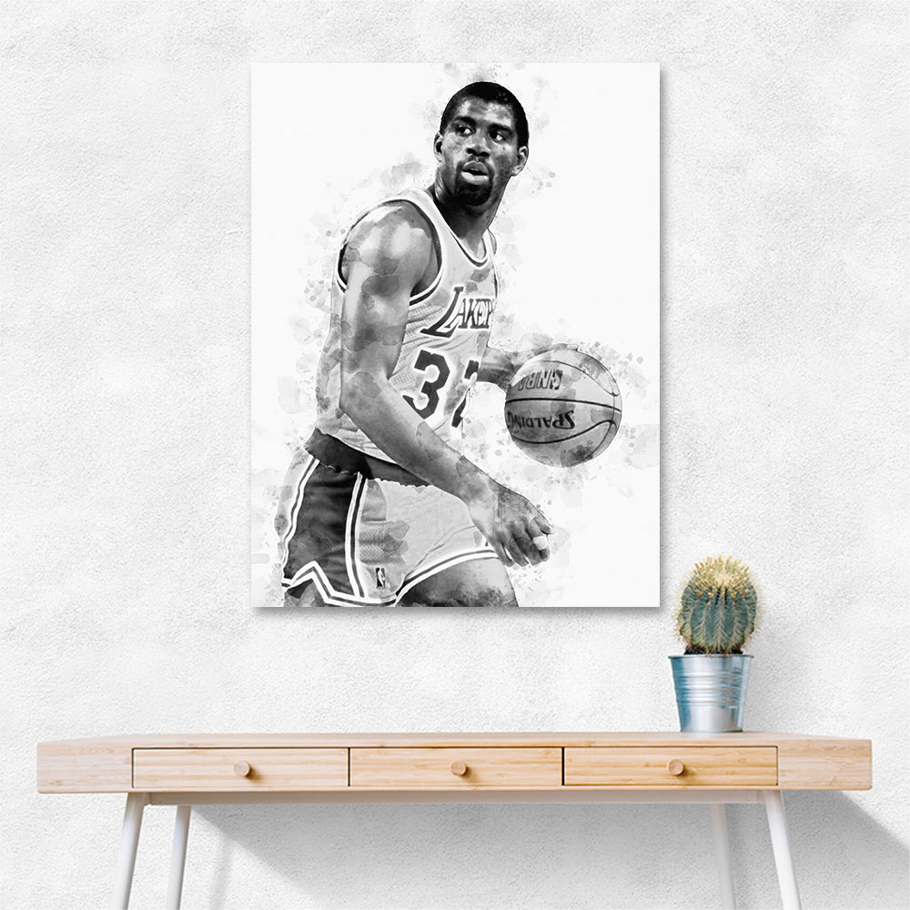 Magic Johnson Mono Abstract