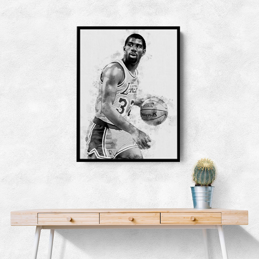 Magic Johnson Mono Abstract