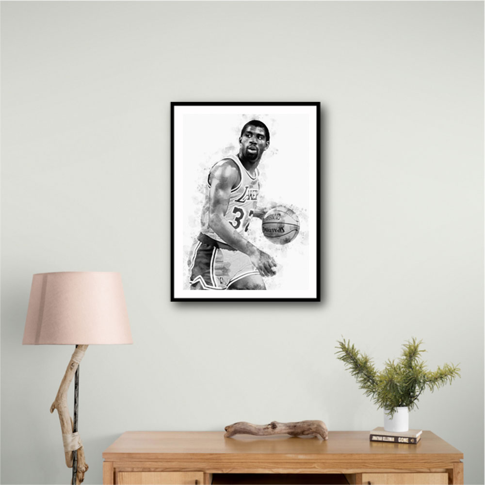 Magic Johnson Mono Abstract