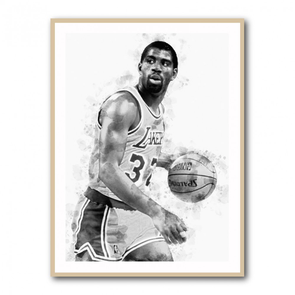 Magic Johnson Mono Abstract