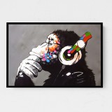 Banksy Dj Gorilla Framed Prints