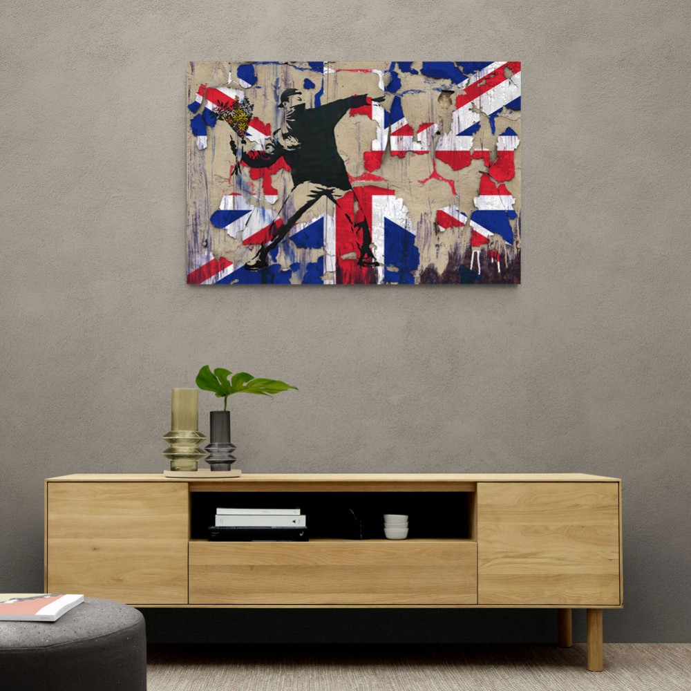 Banksy Flower Thrower Union Jack