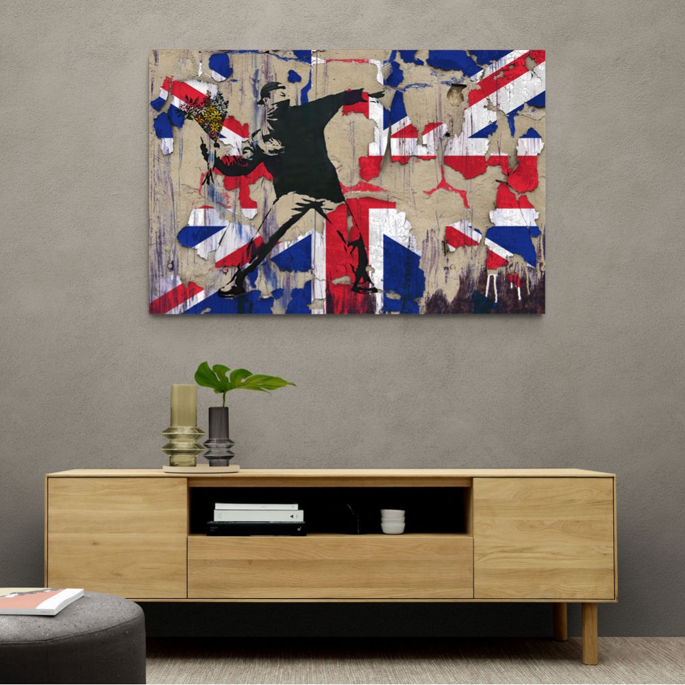 Banksy Flower Thrower Union Jack