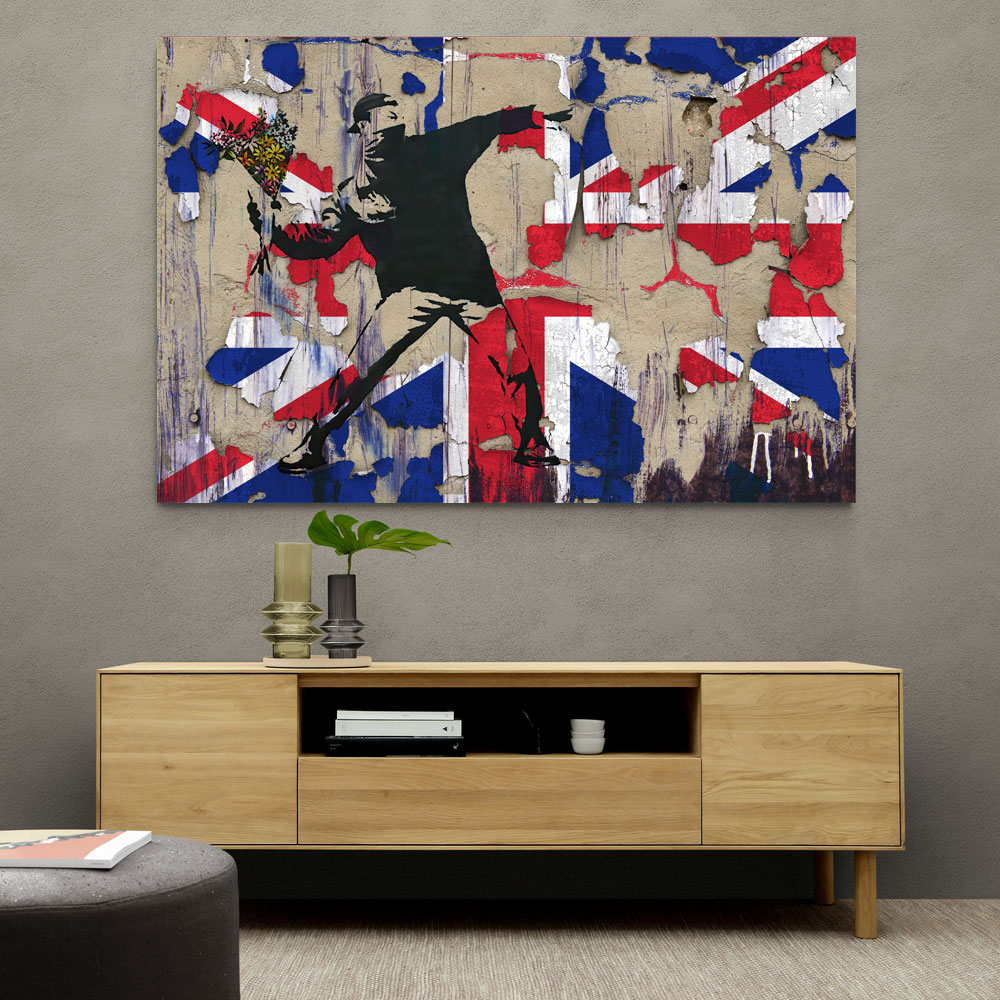 Banksy Flower Thrower Union Jack