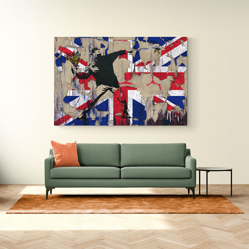 Banksy Flower Thrower Union Jack