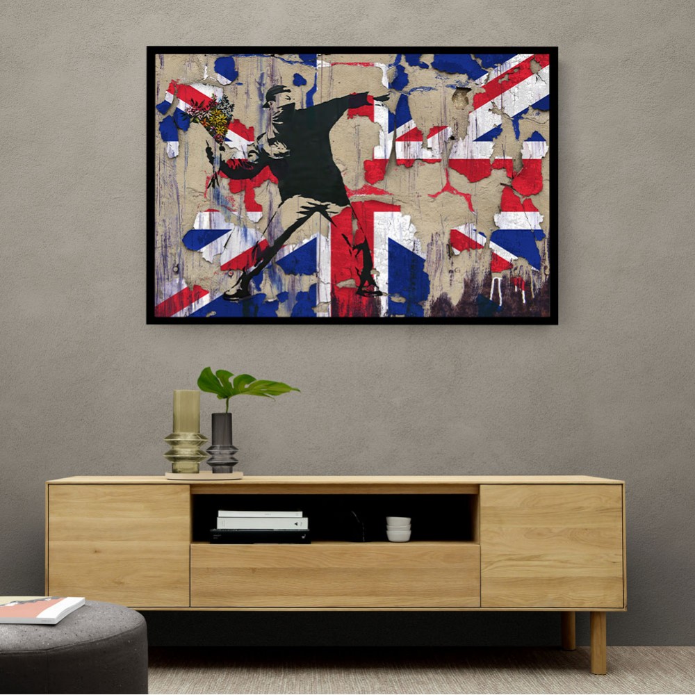 Banksy Flower Thrower Union Jack Banksy Flower Thrower Union Jack