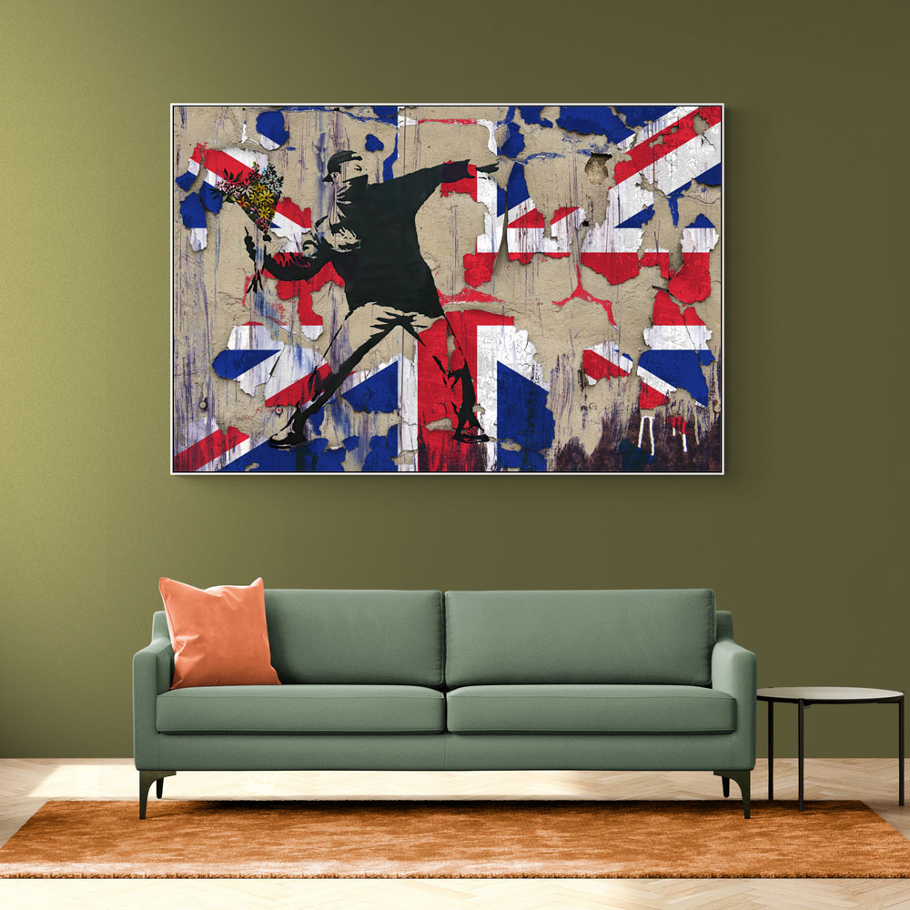 Banksy Flower Thrower Union Jack