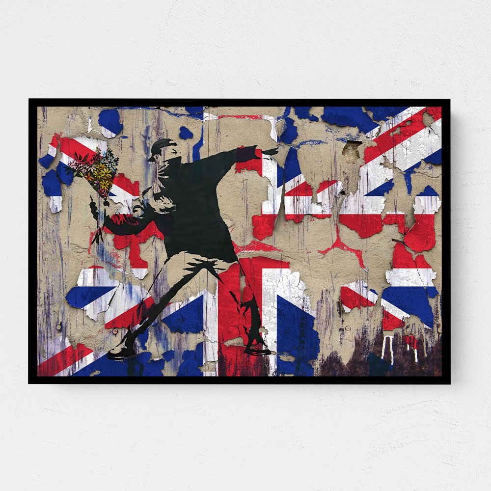 Banksy Flower Thrower Union Jack