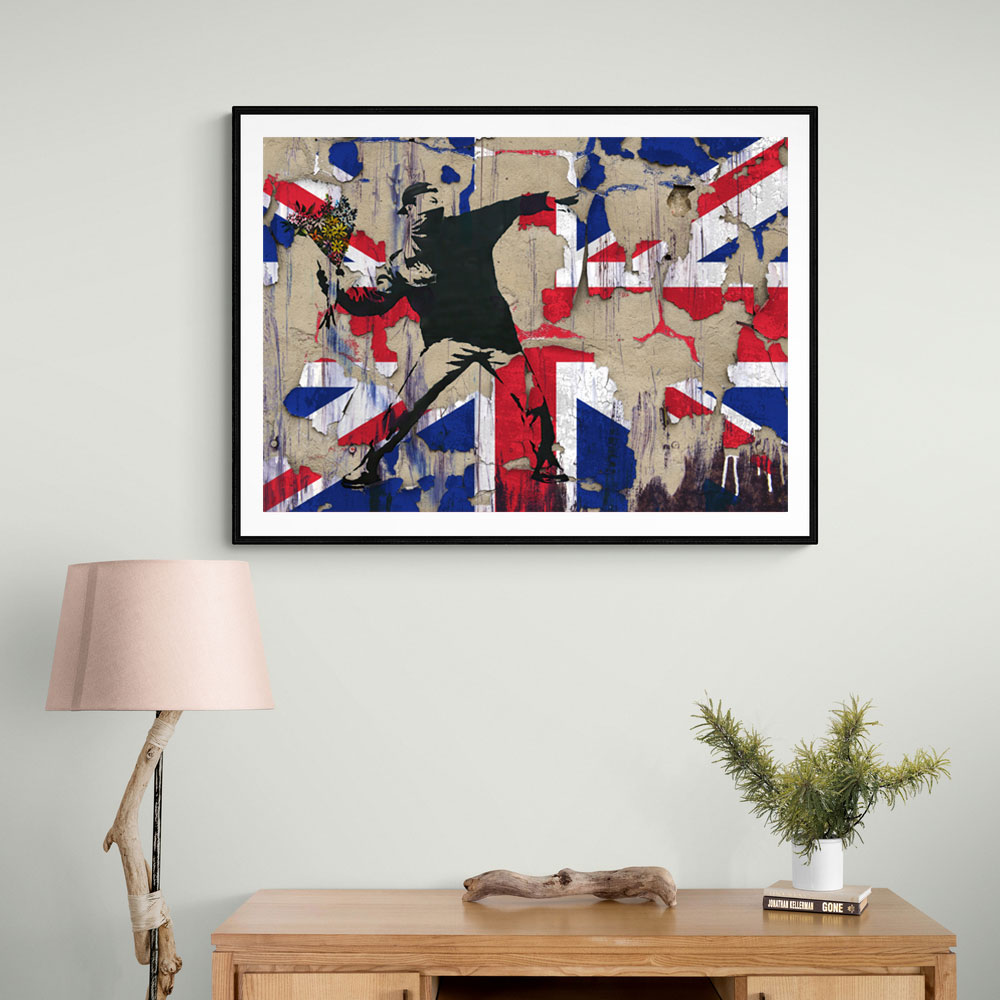 Banksy Flower Thrower Union Jack