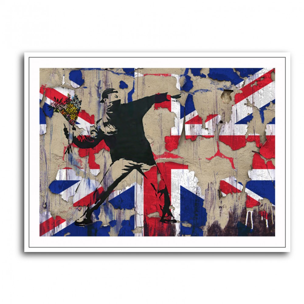 Banksy Flower Thrower Union Jack