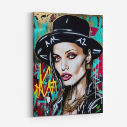 Angelina Jolie Graffiti Style Wall Art