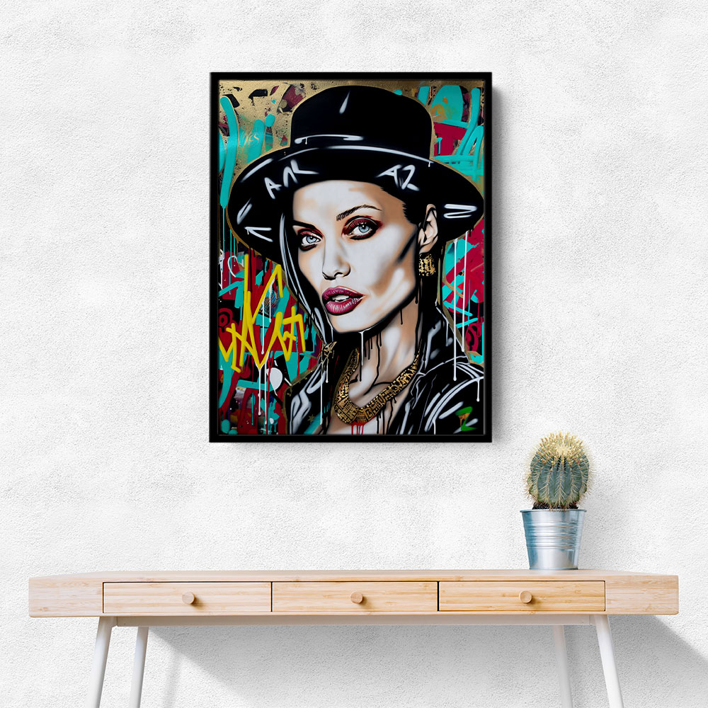 Angelina Jolie Graffiti Style Wall Art