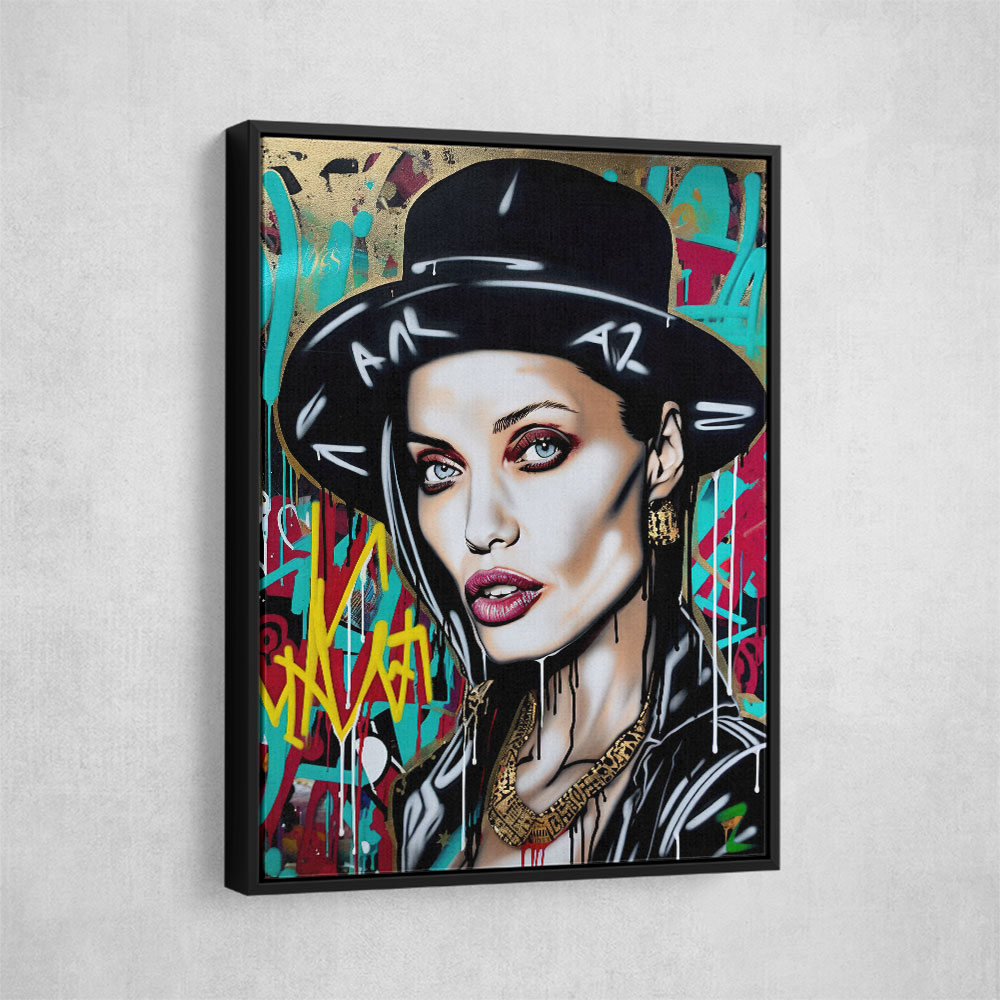 Angelina Jolie Graffiti Style Wall Art