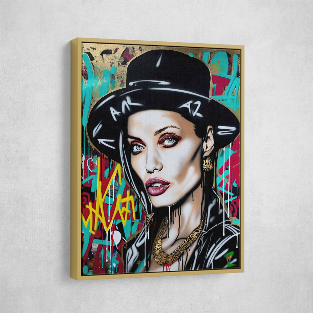Angelina Jolie Graffiti Style Wall Art