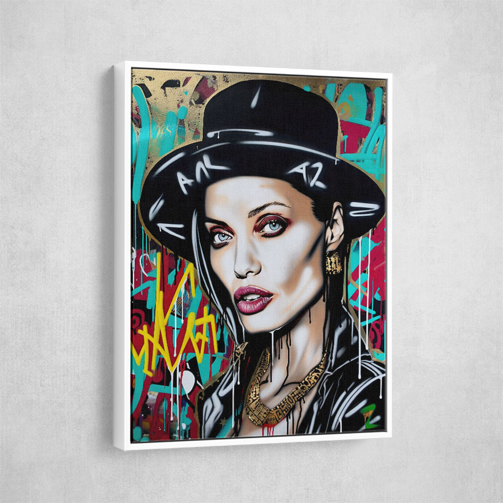 Angelina Jolie Graffiti Style Wall Art