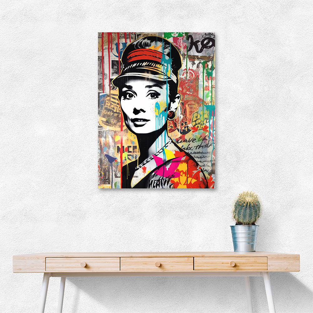 Audrey Hepburn Graffiti Style Wall Art