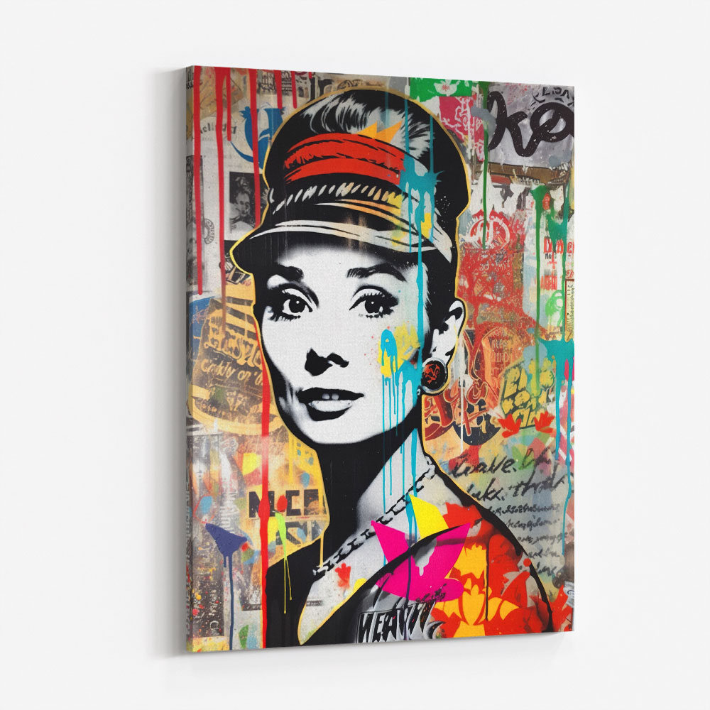 Audrey Hepburn Graffiti Style Wall Art