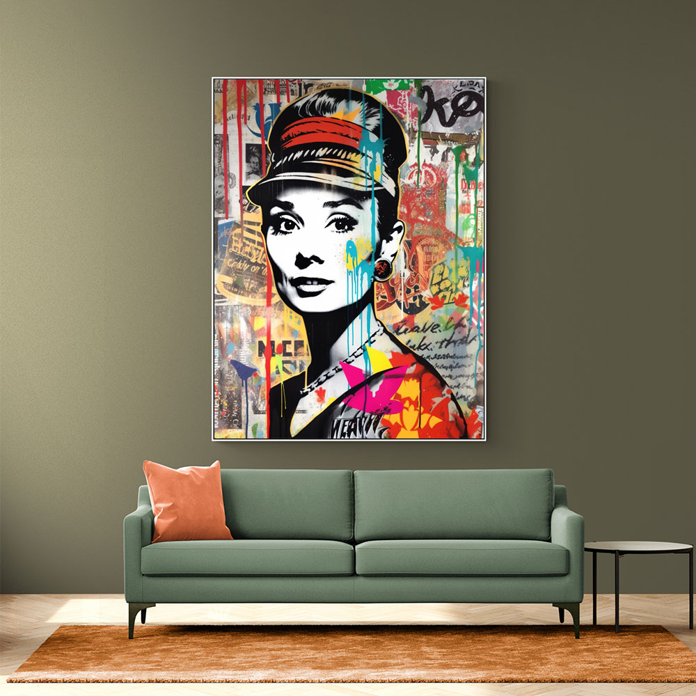 Audrey Hepburn Graffiti Style Wall Art