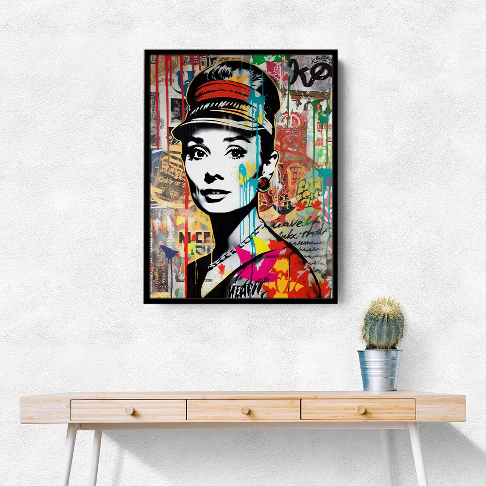 Audrey Hepburn Graffiti Style Wall Art