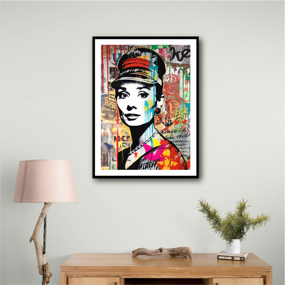 Audrey Hepburn Graffiti Style Wall Art