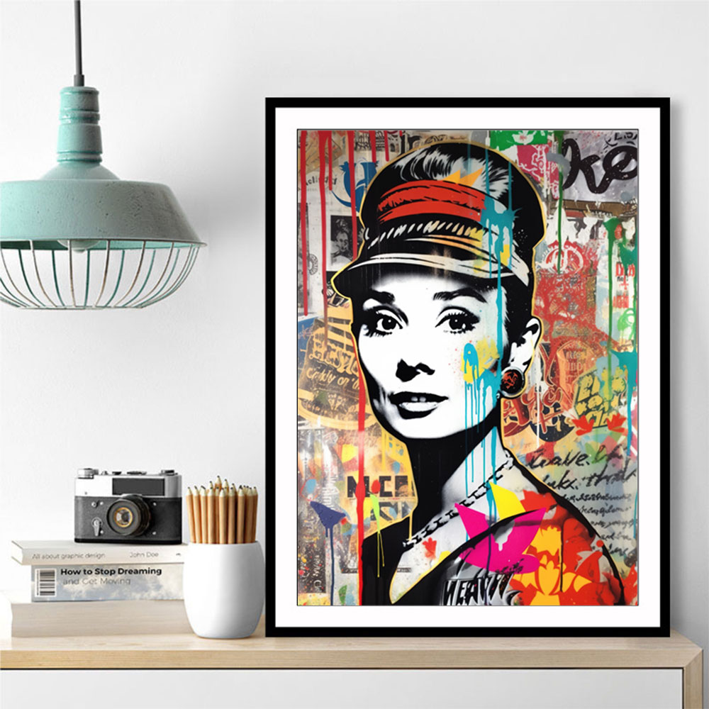 Audrey Hepburn Graffiti Style Wall Art