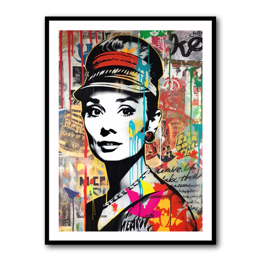 Audrey Hepburn Graffiti Style Wall Art