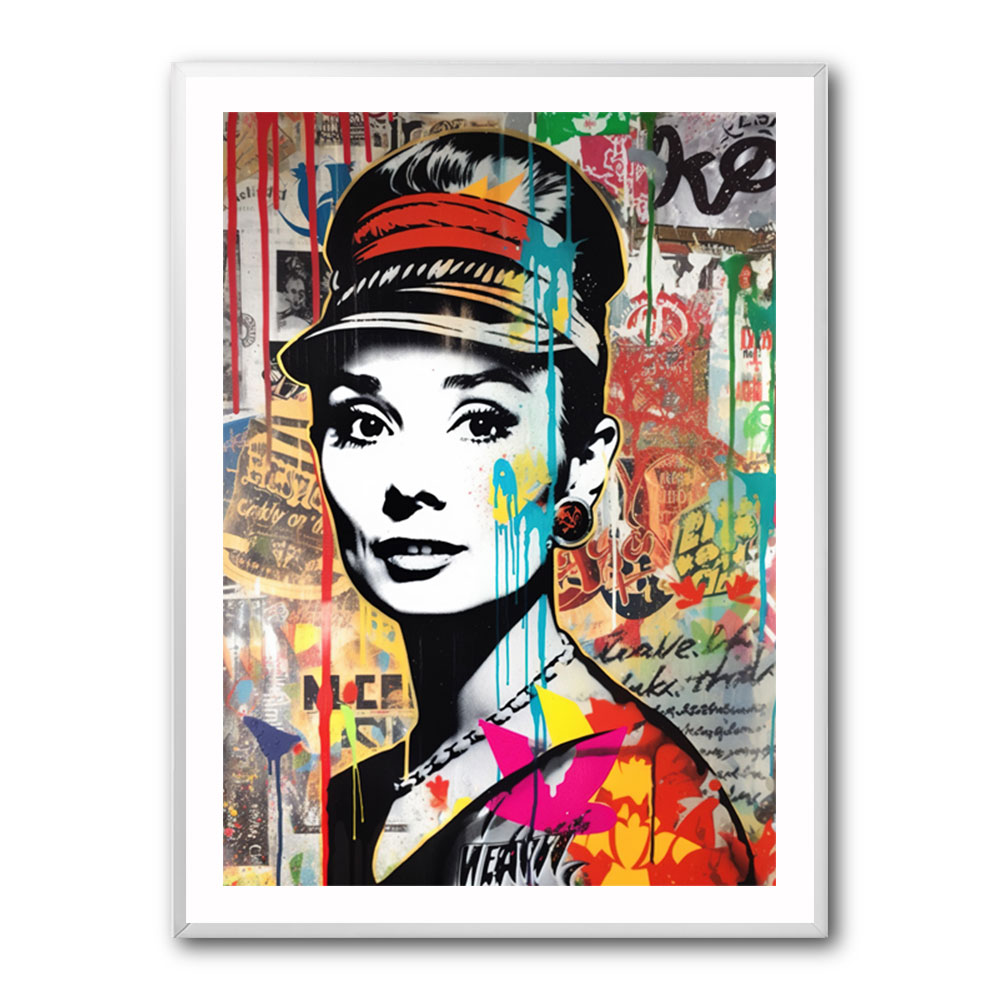 Audrey Hepburn Graffiti Style Wall Art