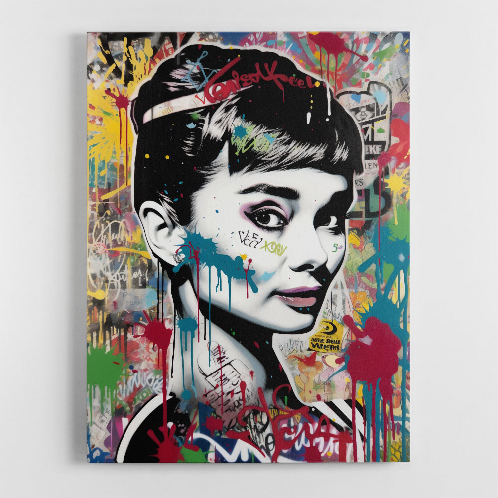 Audrey Hepburn Graffiti Wall Art