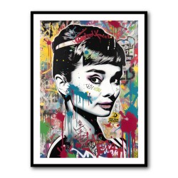 Audrey Hepburn Graffiti Wall Art