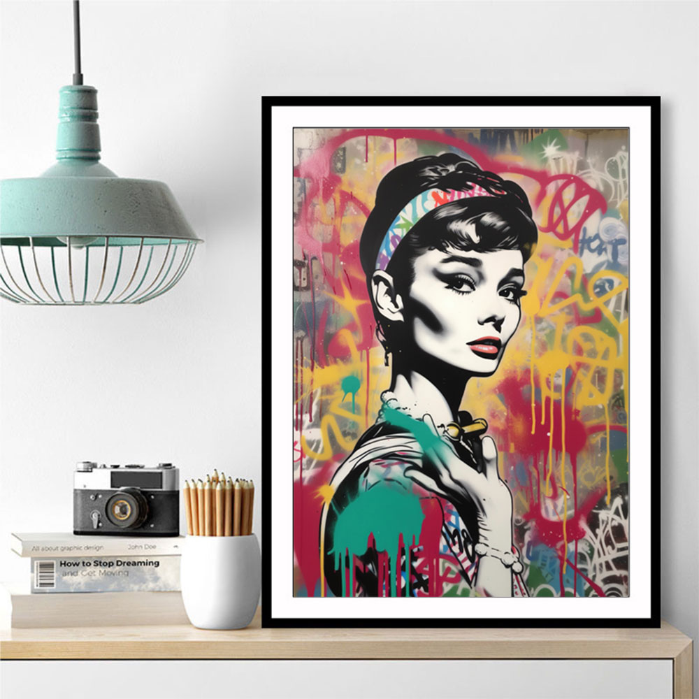 Audrey Hepburn Graffiti Wall Art 1