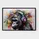 Gorilla In Headphones Graffiti Street Art