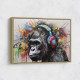 Gorilla In Headphones Graffiti Street Art